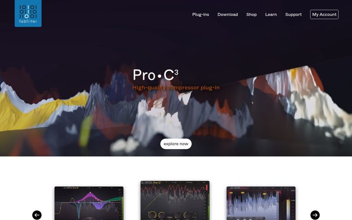 Screenshot of fabfilter.com