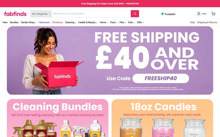 Screenshot of fabfinds.co.uk