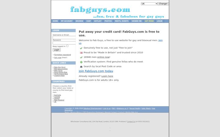 Snimka zaslona za fabguys.com