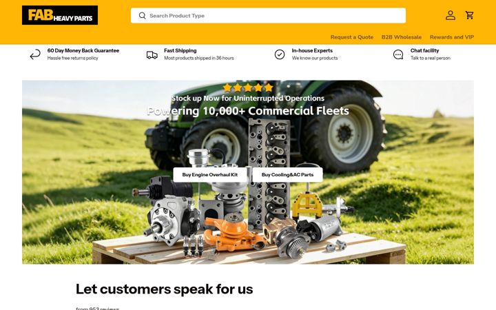 Screenshot of fabheavyparts.com