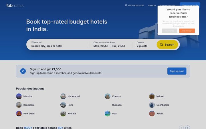 Screenshot of fabhotels.com