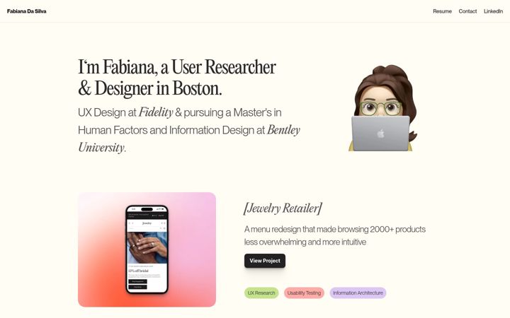 Screenshot of fabianadasilva.com