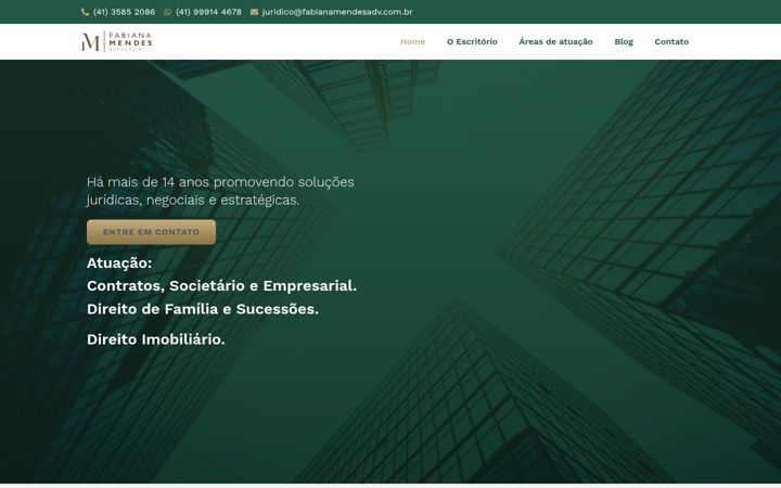 Screenshot of fabianamendesadv.com.br