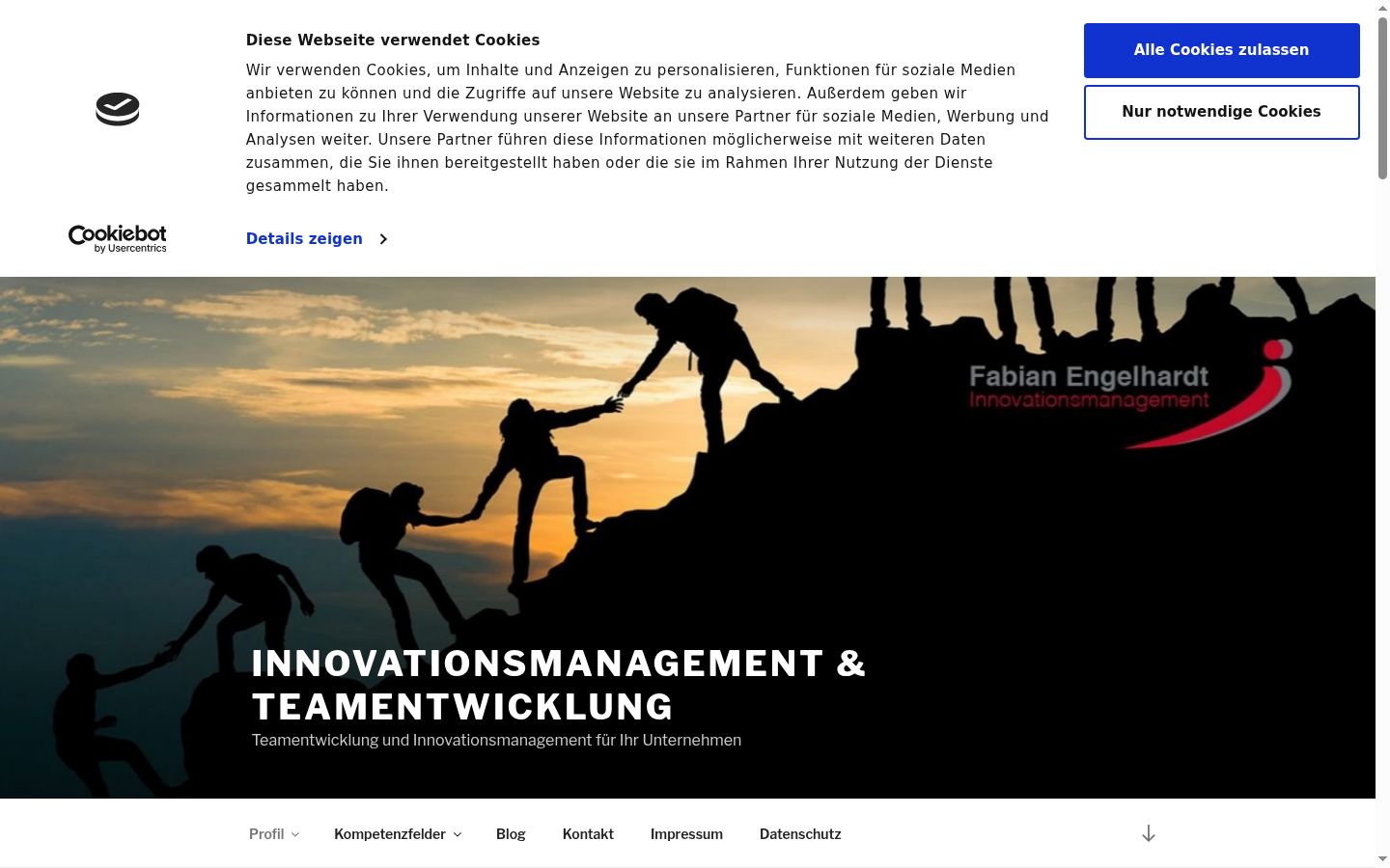 Screenshot of the consent banner shown before any interaction