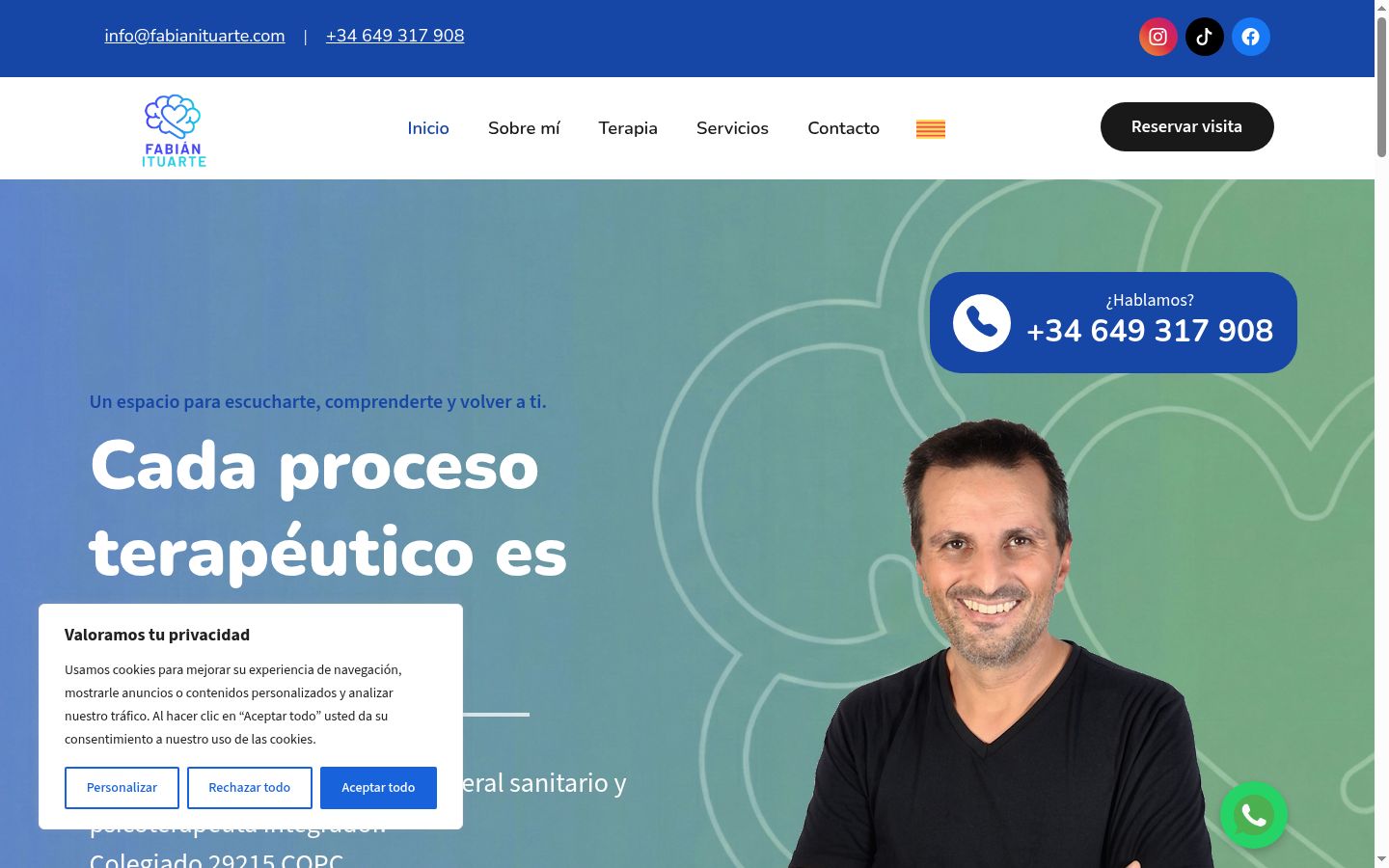 Screenshot del banner di consenso mostrato prima di qualsiasi interazione