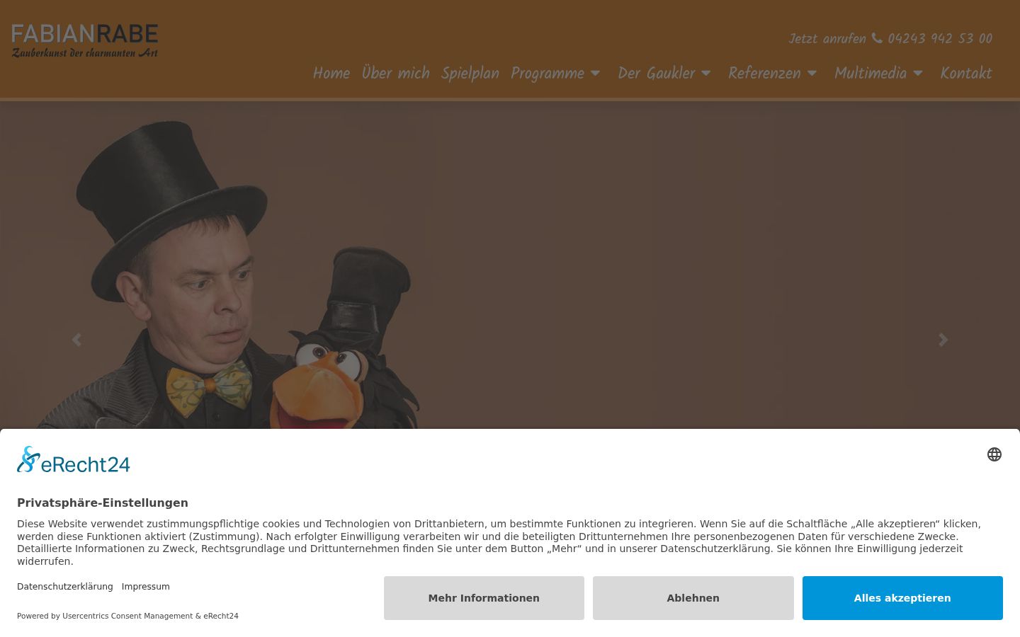 Screenshot des Einwilligungsbanners vor jeglicher Interaktion