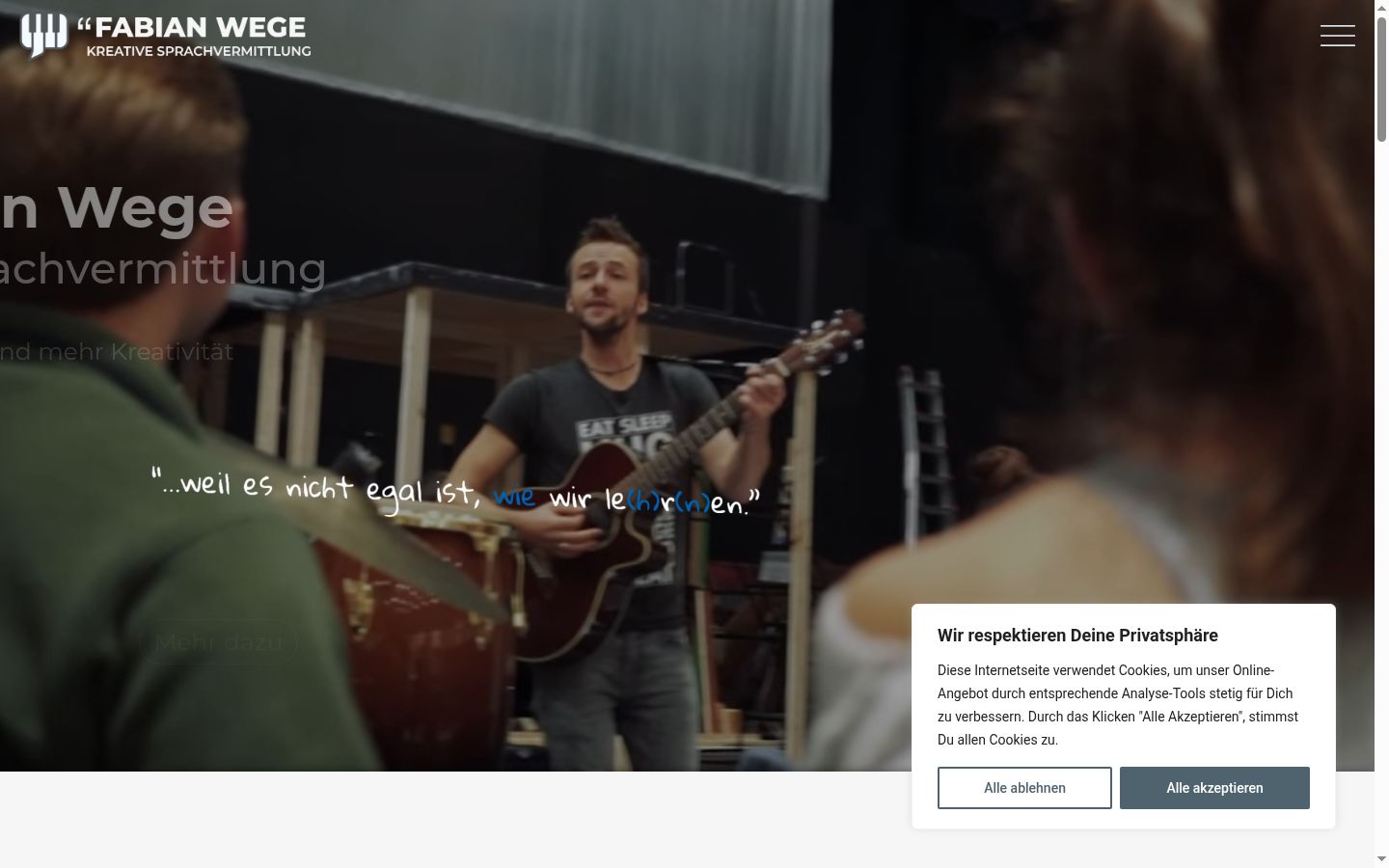 Capture d'écran de la bannière de consentement affichée avant toute interaction