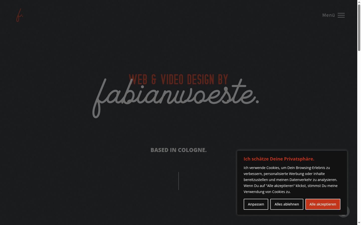 Screenshot del banner di consenso mostrato prima di qualsiasi interazione
