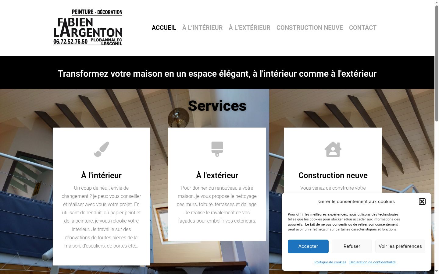 Screenshot of the consent banner shown before any interaction