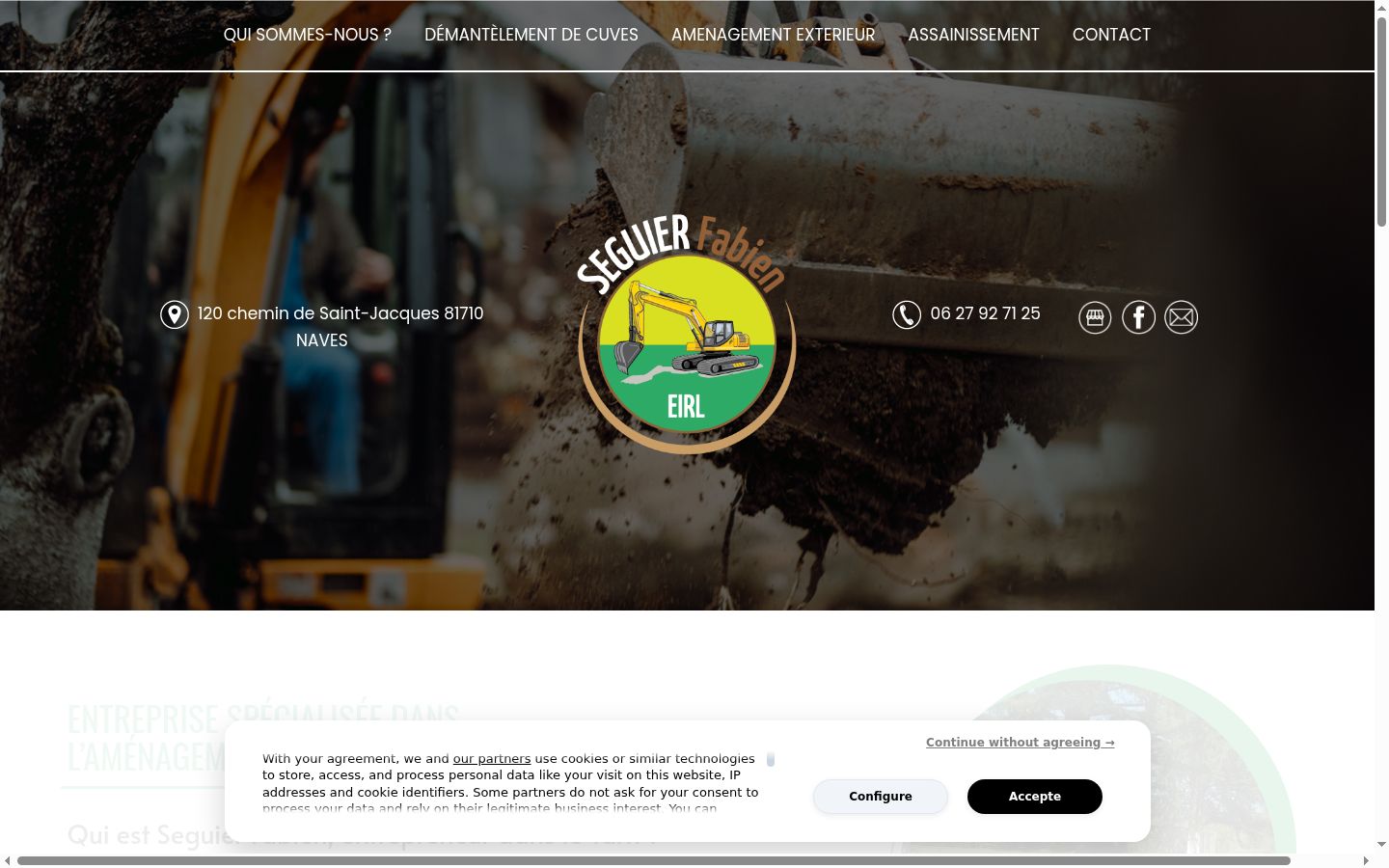 Screenshot of the consent banner shown before any interaction