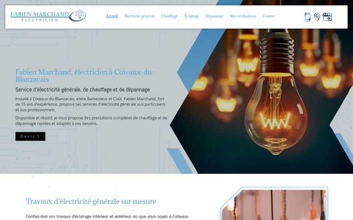 Screenshot of fabienmarchand-electricien.fr