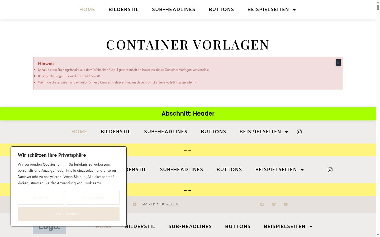 Screenshot of the consent banner shown before any interaction
