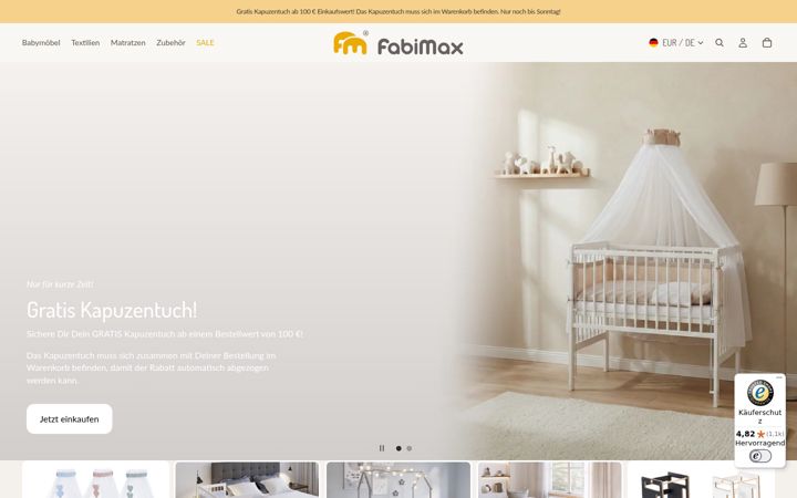 Ekraanipilt saidist fabimax.de