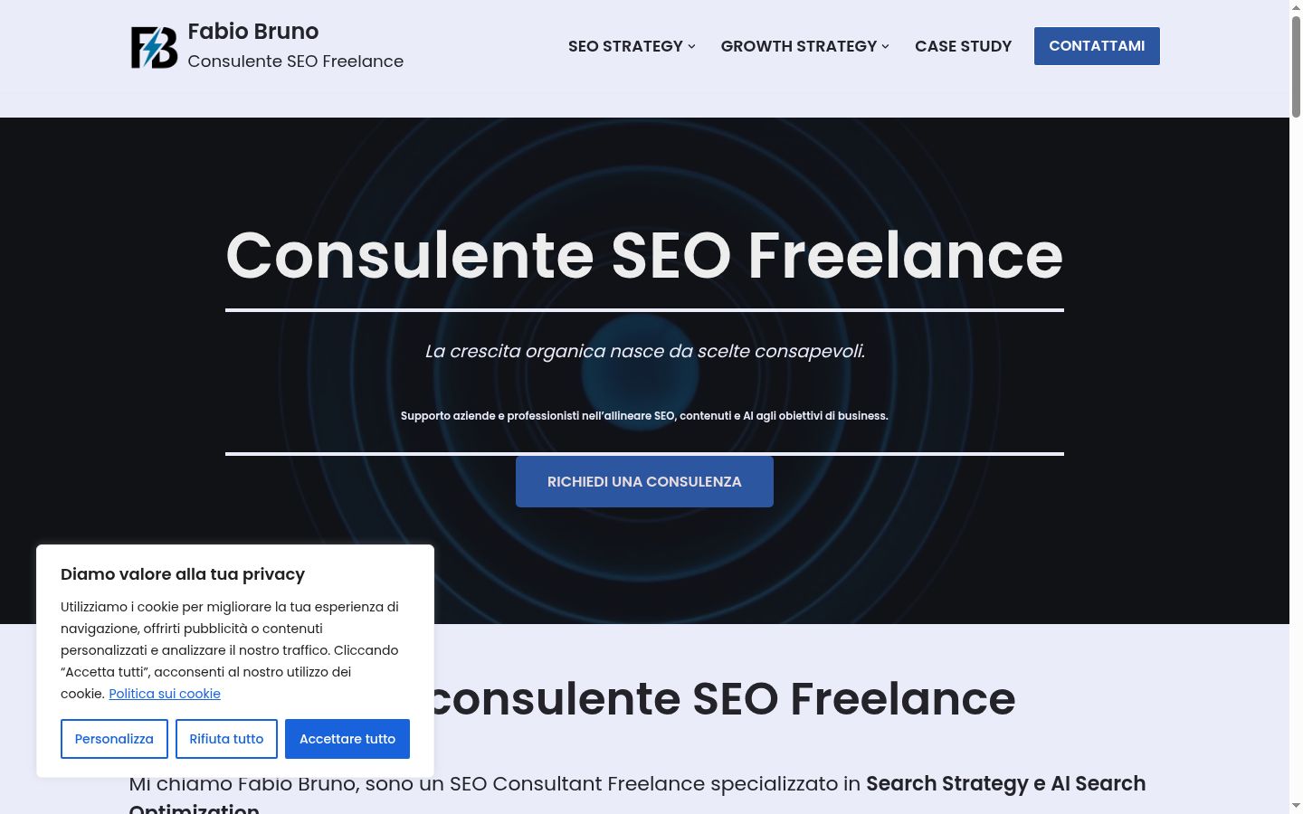 Screenshot of the consent banner shown before any interaction