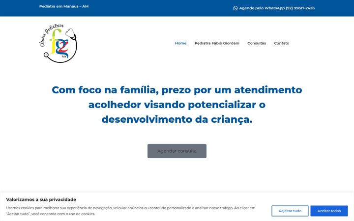 Screenshot of fabiogiordanipediatra.com.br