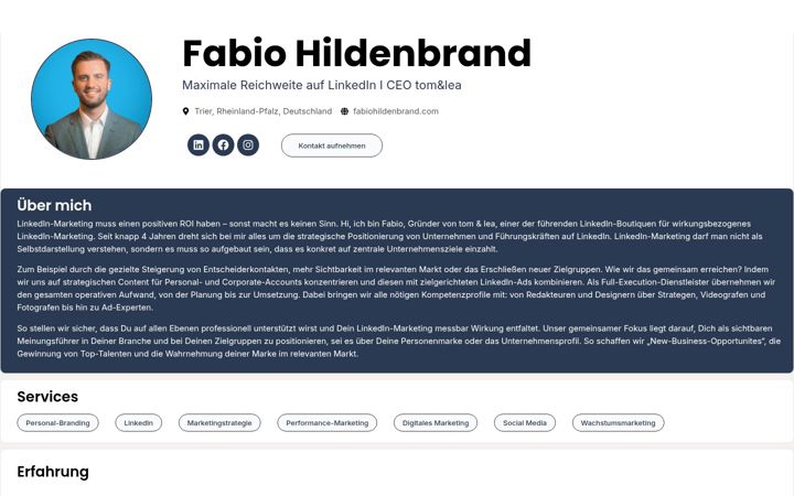 Screenshot of fabiohildenbrand.com