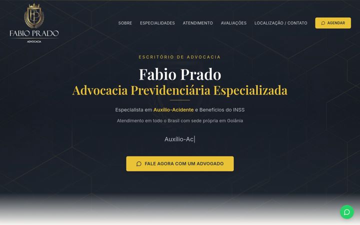 Screenshot of fabiopradoadv.com.br