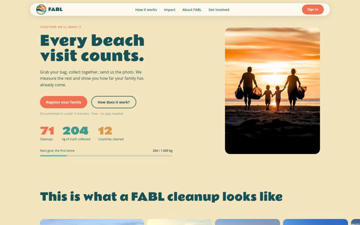 Screenshot of fabl.life