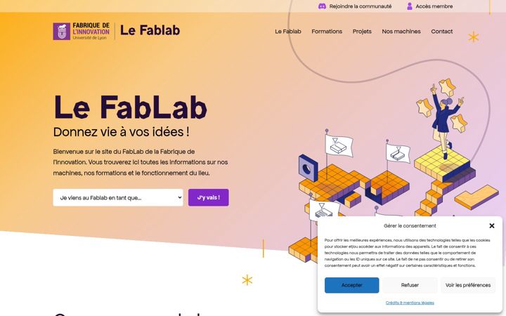 Screenshot of fablab-fabriqueinnovation.fr
