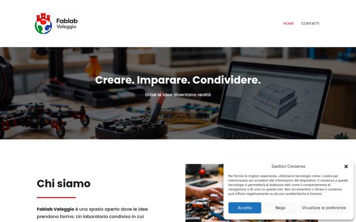 Screenshot of fablabvaleggio.com