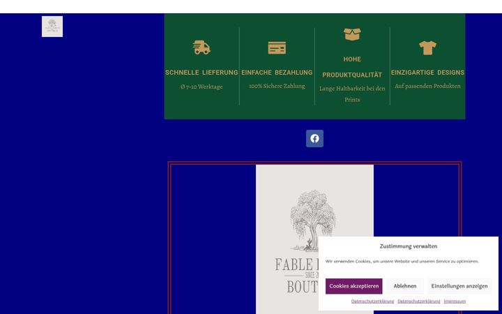 Screenshot of fableprints-boutique.com