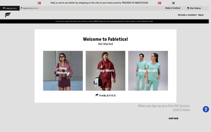 Screenshot von fabletics.com