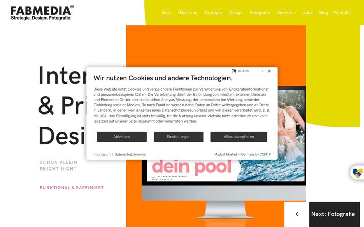 Screenshot of fabmedia-werbeagentur.de