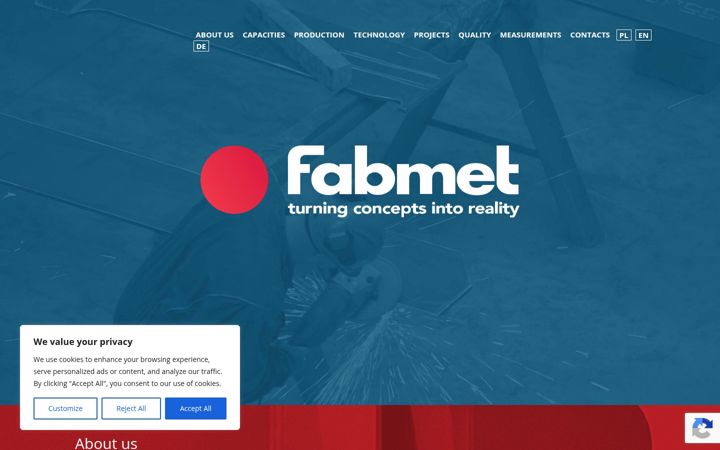 Screenshot of fabmet.pl