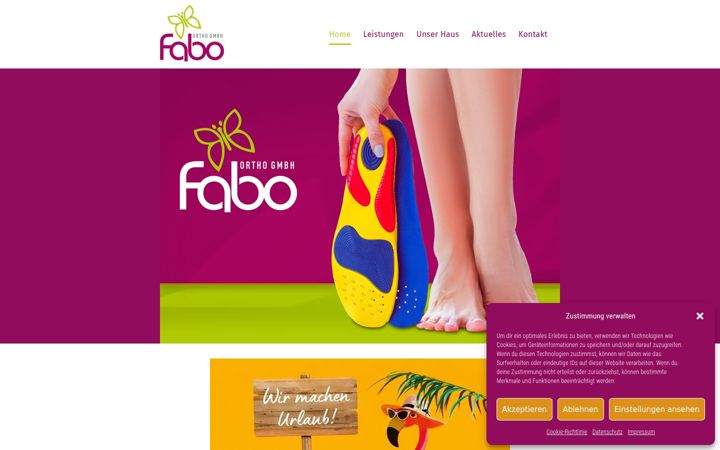 Screenshot of fabo-ortho-gmbh.de
