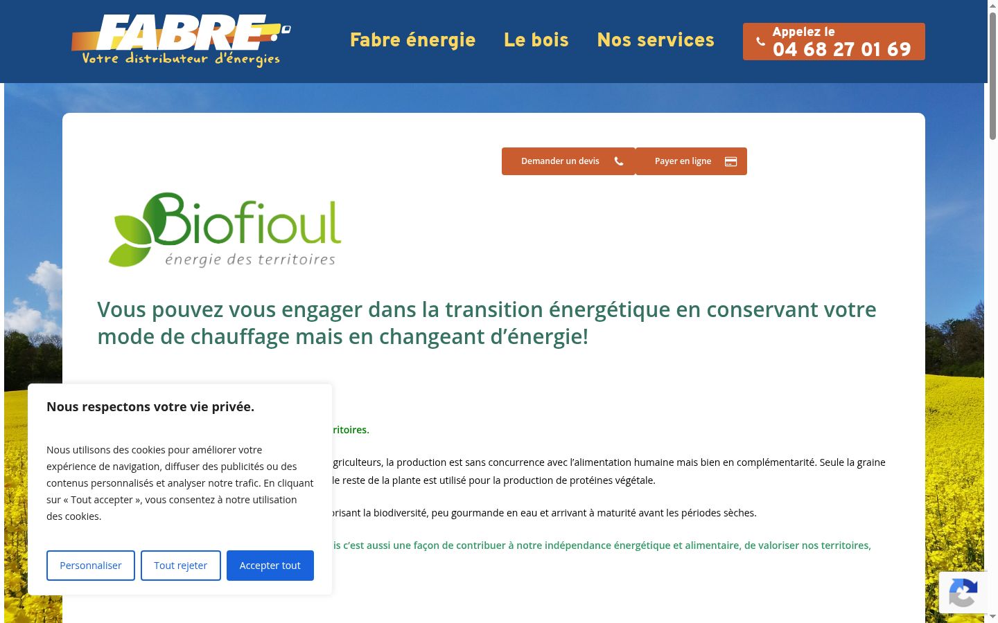 Screenshot of the consent banner shown before any interaction