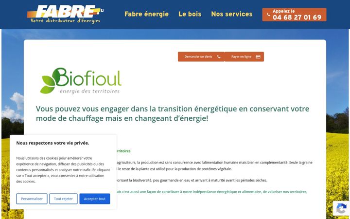 Screenshot of fabre-energies.fr