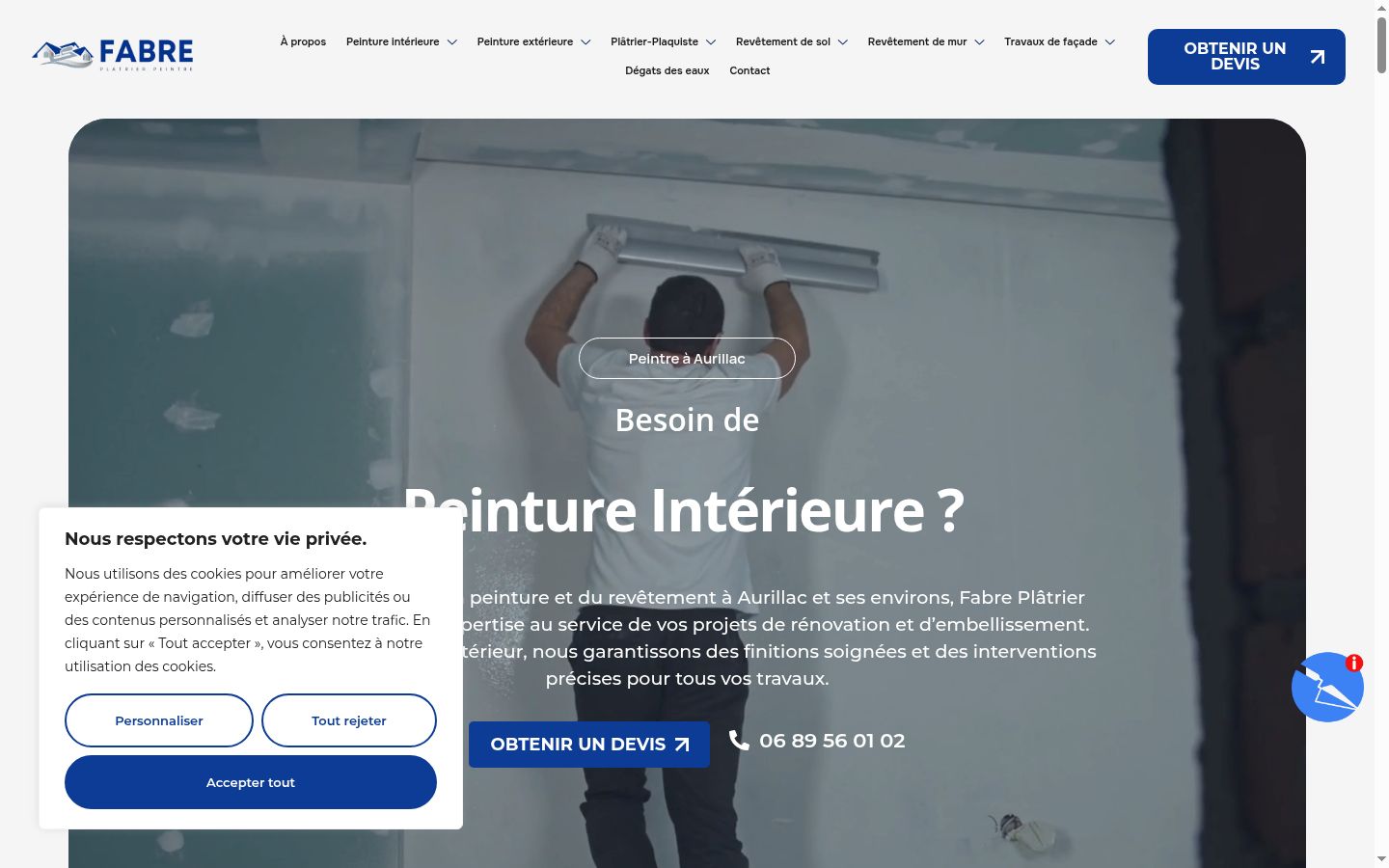 Screenshot of the consent banner shown before any interaction