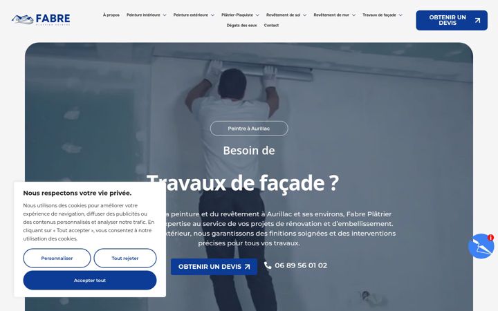 Screenshot of fabreplatrierpeintre.fr