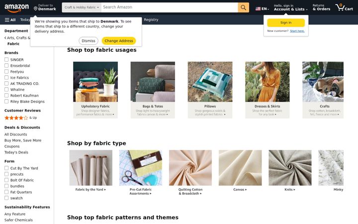 Screenshot of fabric.com
