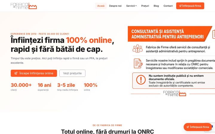 Screenshot of fabrica-de-firme.ro