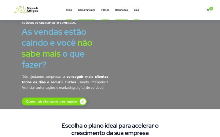 Snímek obrazovky fabricadeartigos.com.br