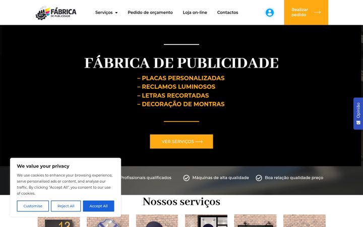 Екранна снимка на fabricadepublicidade.pt