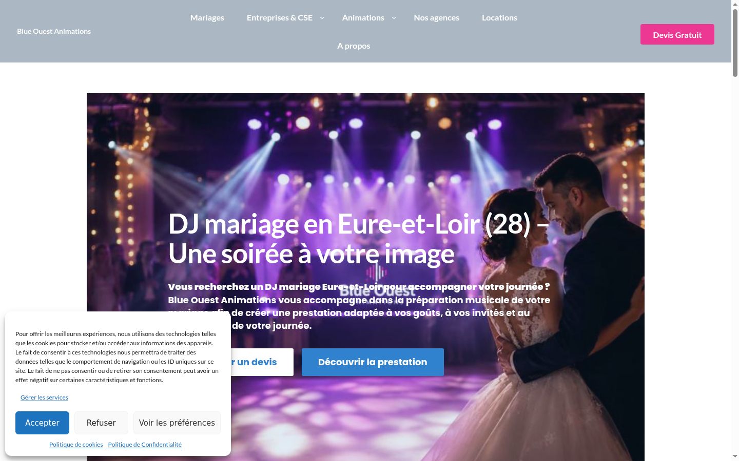 Screenshot of the consent banner shown before any interaction