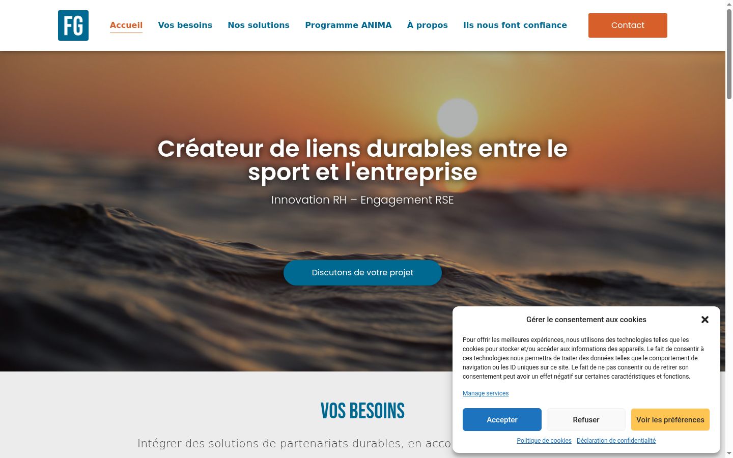 Screenshot tal-banner tal-kunsens muri qabel kwalunkwe interazzjoni