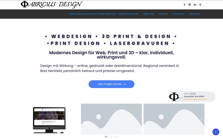 Screenshot of fabricius-design.de