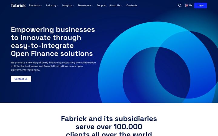 Screenshot of fabrick.com