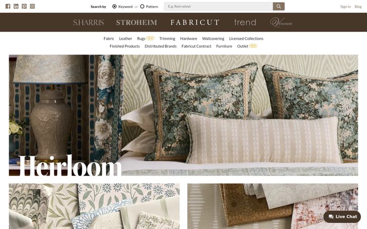 Screenshot of fabricut.com