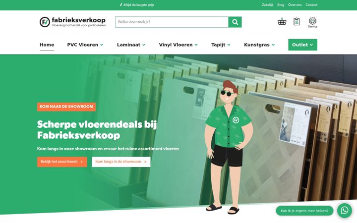 Screenshot of fabrieksverkoop.nl