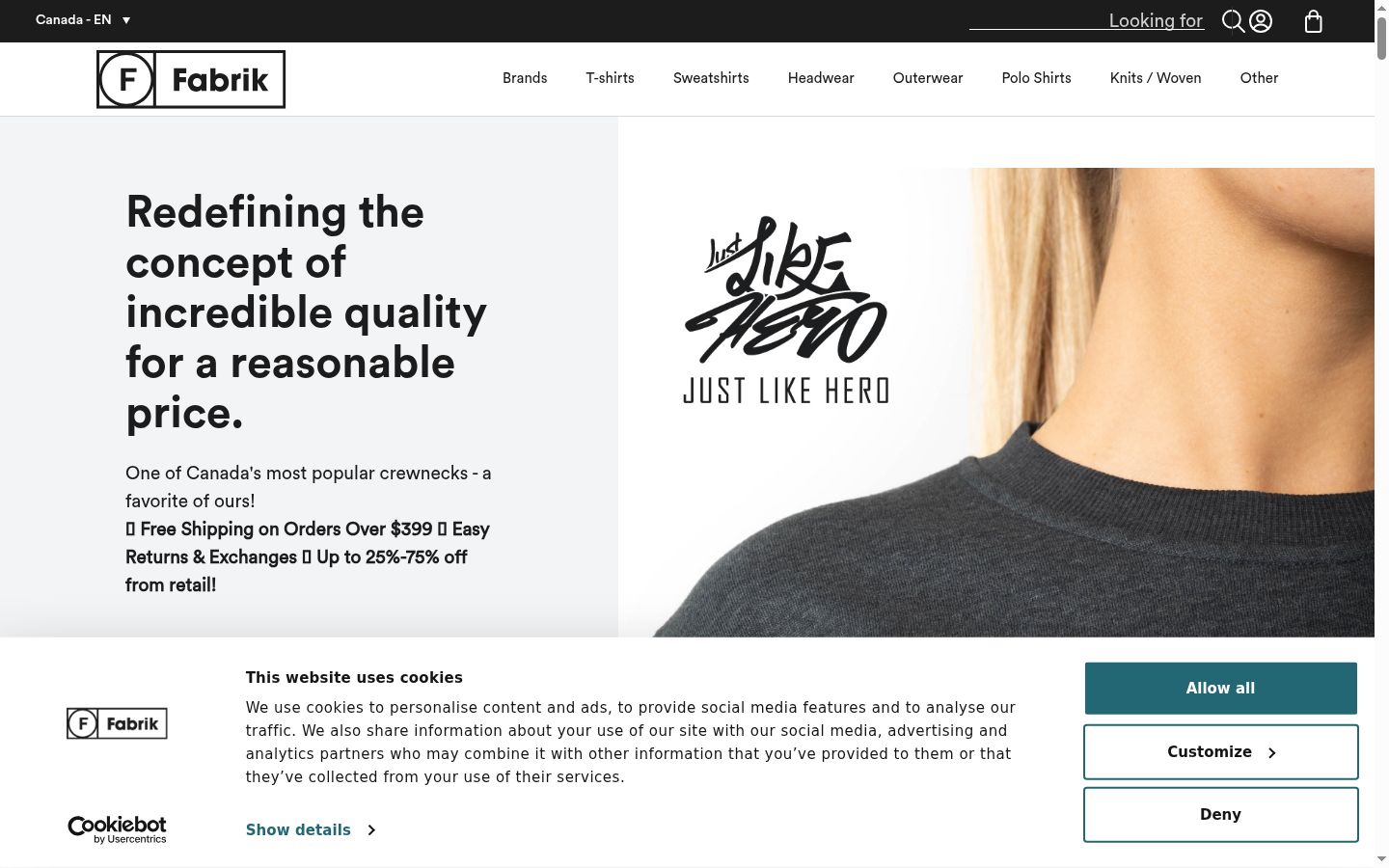 Screenshot of the consent banner shown before any interaction