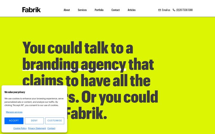 Screenshot of fabrikbrands.com
