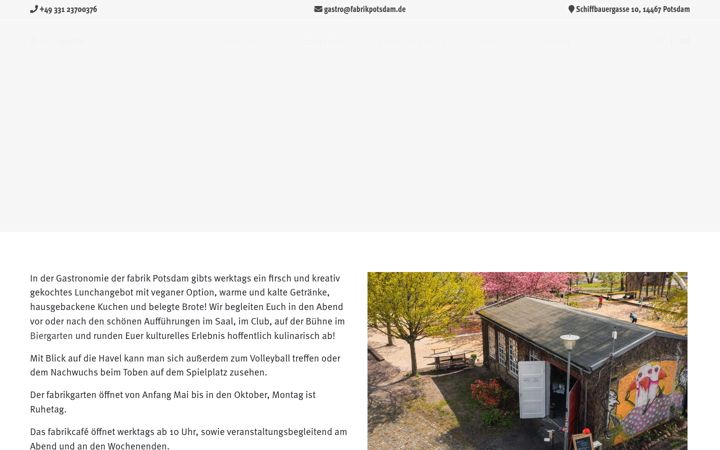 Screenshot of fabrikgastronomie.de