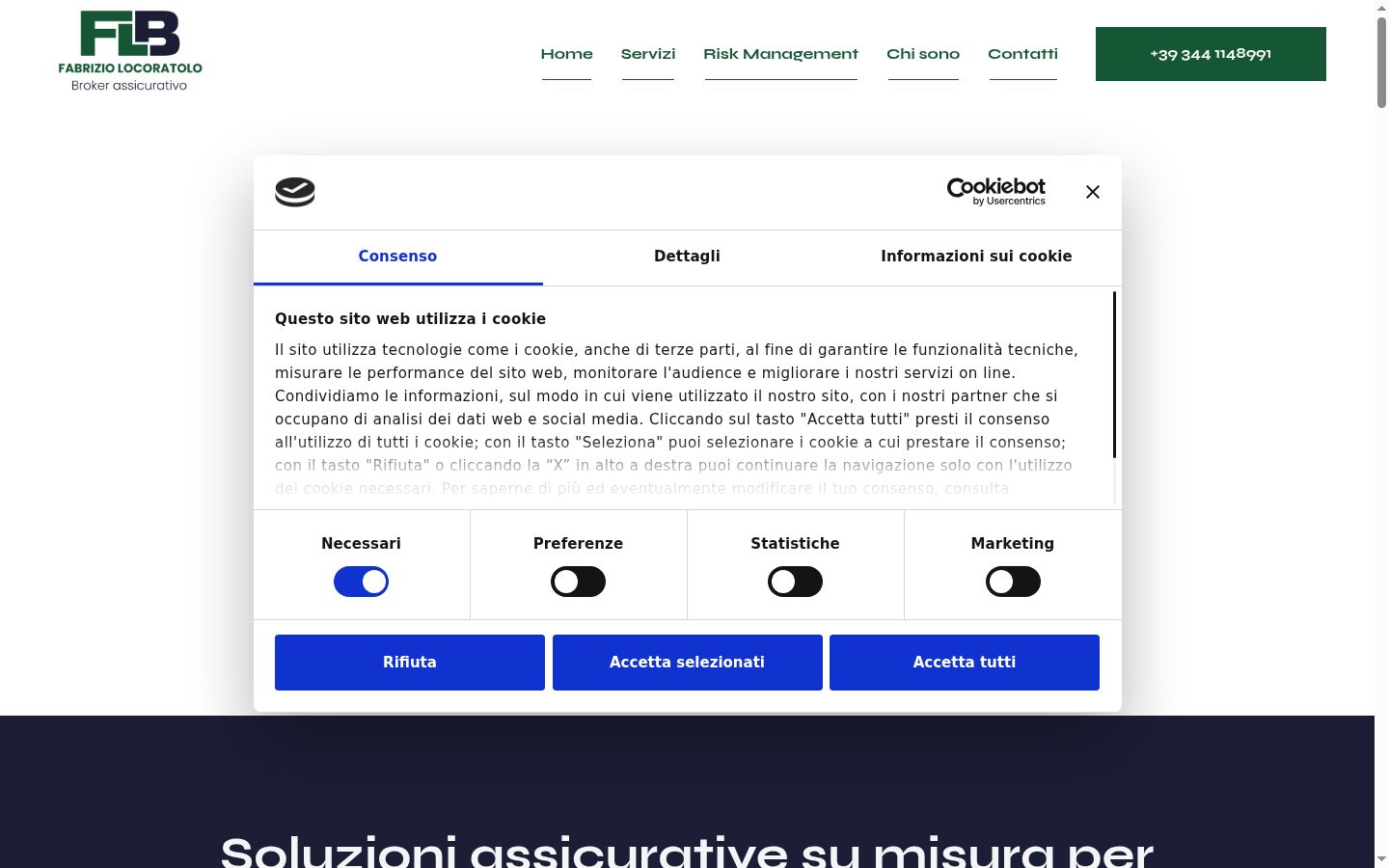 Screenshot tal-banner tal-kunsens muri qabel kwalunkwe interazzjoni