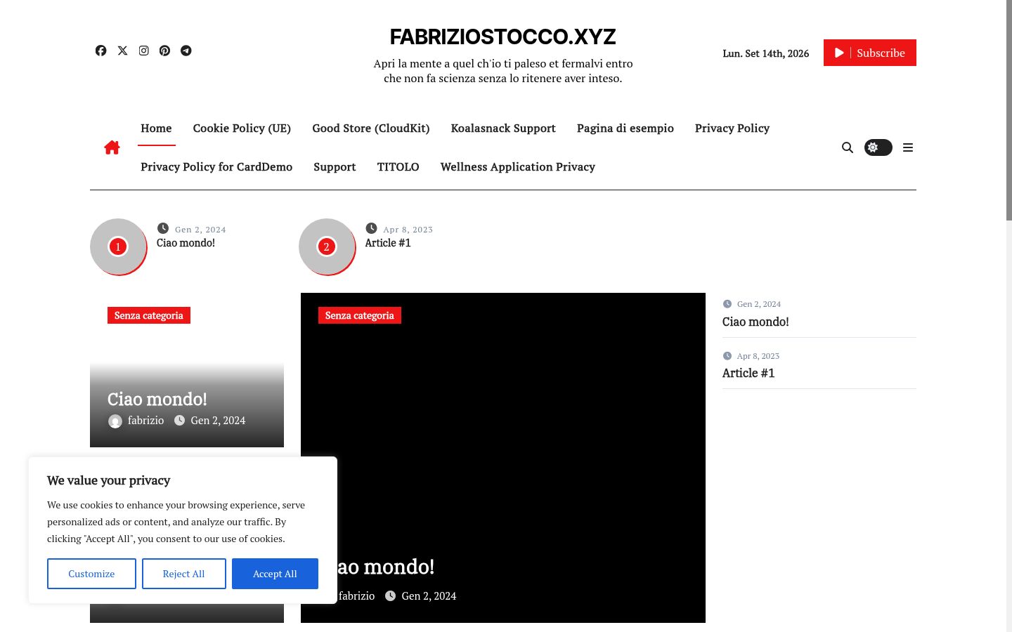 Screenshot tal-banner tal-kunsens muri qabel kwalunkwe interazzjoni