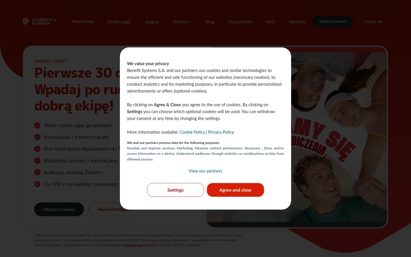 Screenshot of the consent banner shown before any interaction