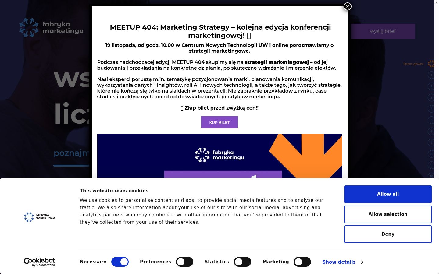 Screenshot of the consent banner shown before any interaction